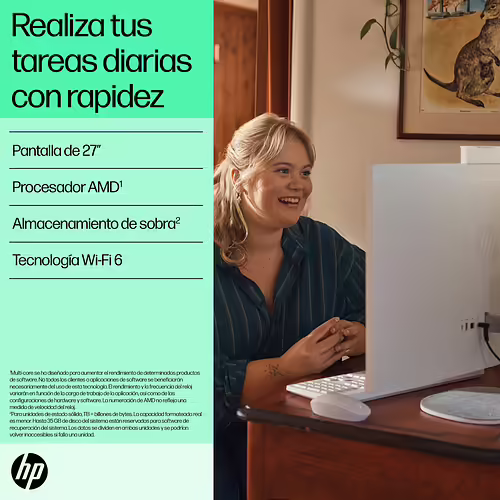 HP 27-cr0029ns AMD Ryzen™ 5 7520U 68,6 cm (27``) 1920 x 1080 Pixeles PC todo e | 198122505654 imagen 5
