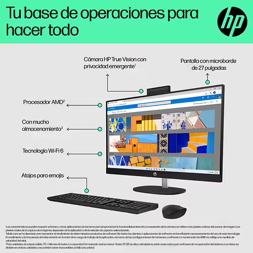 HP 27-cr0029ns AMD Ryzen™ 5 7520U 68,6 cm (27``) 1920 x 1080 Pixeles PC todo e | 198122505654 imagen 9