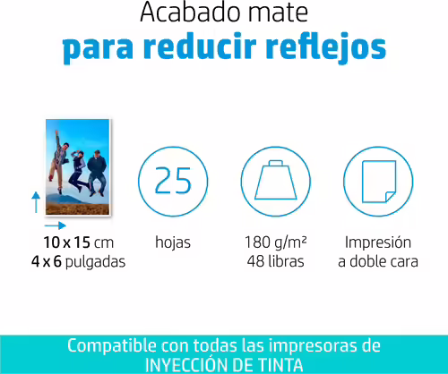 HP 7HF70A papel fotográfico Blanco Mate | 0193905314706 imagen 4