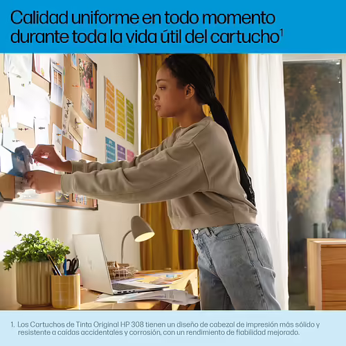 HP 308 Cartucho de Tinta Original tricolor | 7FP20UE | 0196786390371 imagen 4