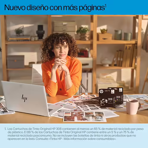 HP 308 Cartucho de Tinta Original tricolor | 7FP20UE | 0196786390371 imagen 6
