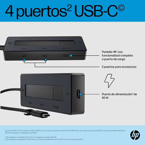 HP Concentrador multipuerto USB-C 4K de | 6G843AA#ABB | 0196548907007 imagen 2