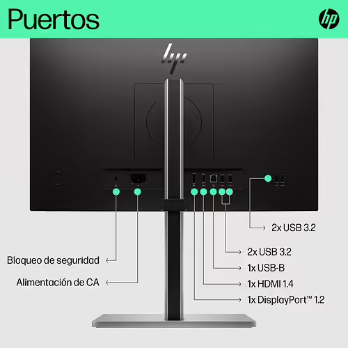 HP E-Series E22 G5 54,6 cm (21.5``) 1920 x 1080 Pixeles Full HD LED Negro, Plata | 6N4E8AA#ABB | 0196786298073 imagen 9