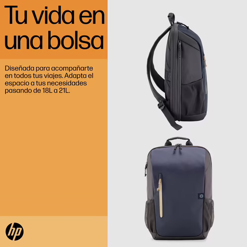 HP Mochila para portátil Travel de 15,6 pulgadas y 18 litros, color gris | 6B8U6AA | 0196548661091 imagen 8