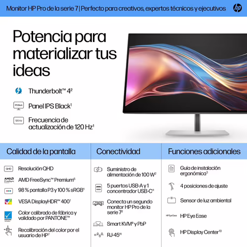 HP Monitor de alta definición cuádruple Thunderbolt 4 Pro de la serie 7 de 27  | 197497764659 | 0197497764659 imagen 8