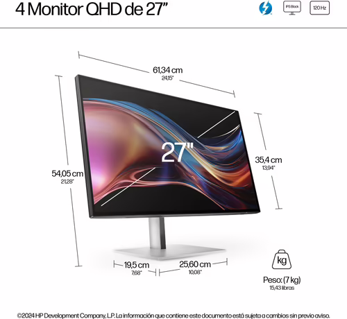 HP Monitor de alta definición cuádruple Thunderbolt 4 Pro de la serie 7 de 27  | 197497764659 | 0197497764659 imagen 9
