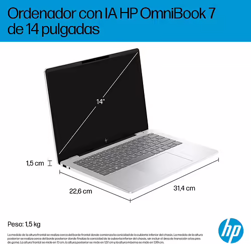 HP OmniBook 7 Laptop AI 14-fr0012ns Intel Core Ultra 5 225U 35,6 cm (14``) 2K 16 | 199251192395 imagen 7