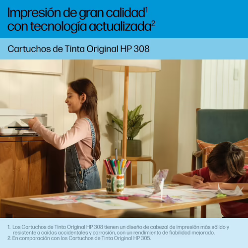 HP Paquete de 2 Cartuchos de Tinta Original 308 negra/tricolor | 196786390135 imagen 4