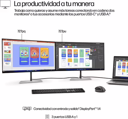 HP Series 7 Pro Monitor QHD Pro de la serie 7 de 27 pulgadas: 727pq | 8J4D8UT#ABB | 0198415142542 imagen 9