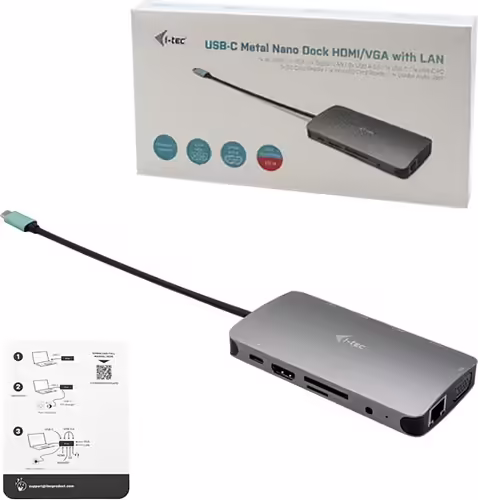 i-tec Metal USB-C Nano Dock HDMI/VGA with LAN + Universal Charger 77 W | C31NANOVGA77W | 8595611705465 imagen 5