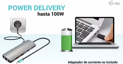 i-tec USB-C Metal Nano 2x Display Docking Station + Power Delivery 100 W | 8595611706288 imagen 5