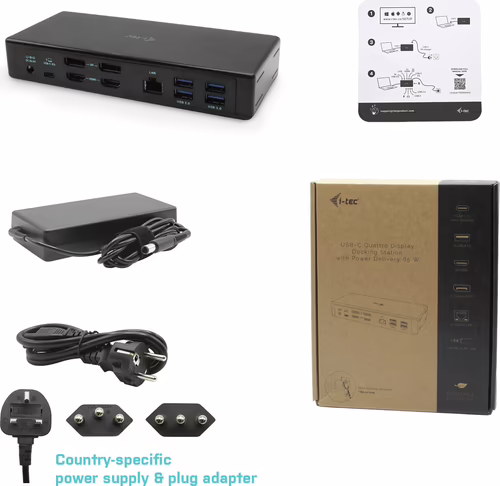 i-tec USB-C Quattro Display Docking Station with Power Delivery 85 W Negro | C31QUATTRODOCKPD | 8595611703393 imagen 9
