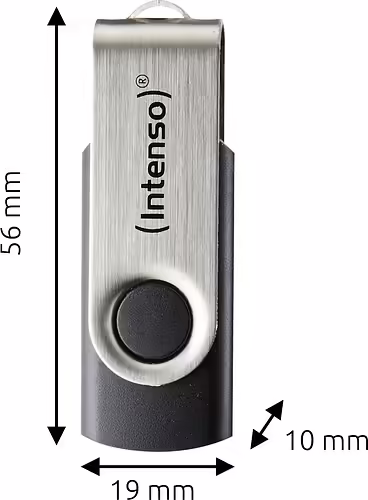 Intenso Memoria USB Office Line, 64 GB, USB-A, 3.2 Gen 1x1, negro-plata | 3543490 | 4034303036363 imagen 5