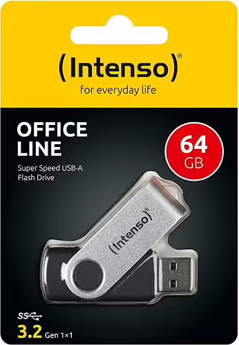 Intenso Memoria USB Office Line, 64 GB, USB-A, 3.2 Gen 1x1, negro-plata | 3543490 | 4034303036363 imagen 8
