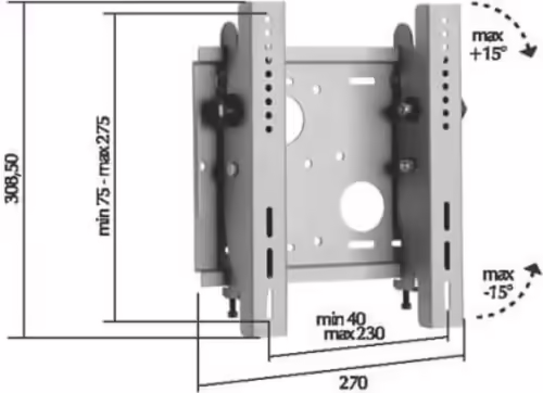 ITB AMOMBMONOPLS soporte para TV Plata | 8016677260656 imagen 2