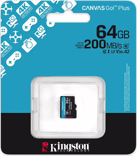 Kingston Technology 64GB microSDXC Canvas Go Plus Gen4 200R A2 U3 Paquete indivi | SDCG4/64GBSP | 740617347920 imagen 3