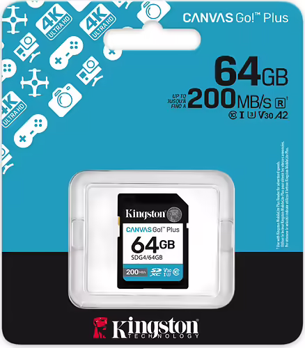 Kingston Technology Canvas Go! Plus 64GB SDXC Canvas Go Plus Gen4 200MB/s C10 UH | 740617347678 imagen 3