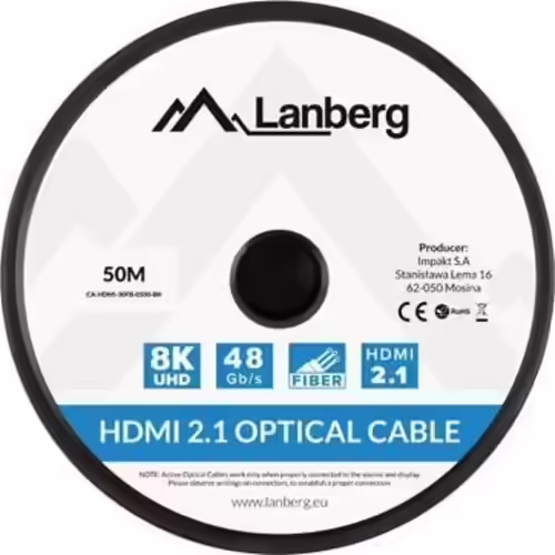 Lanberg CA-HDMI-30FB-0500-BK cable HDMI 50 m HDMI tipo A (Estándar) Negro | 5901969437553 imagen 4