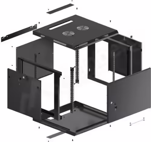 Lanberg WF01-6609-00B armario rack 9U Bastidor de pared Negro | 5901969430134 imagen 2