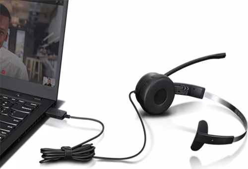Lenovo 100 Mono Auriculares Alámbrico Diadema Oficina/Centro de llamadas USB ti | 4XD1B61617 | 0195348460774 imagen 4