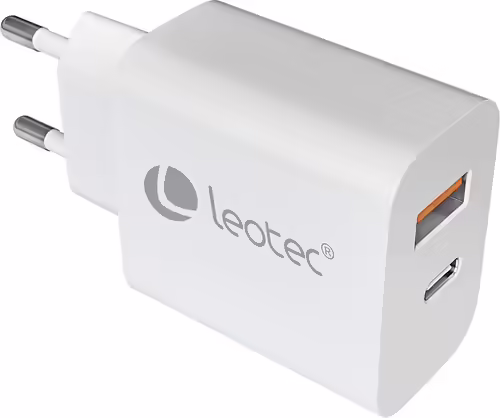 Leotec CARGADOR UNIVERSAL 30W GAN 1 USB C PD+1 USB A BLANCO | LECSPH30W2W | 8436588883094 imagen 4