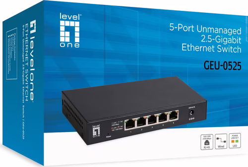 LevelOne GEU-0525 switch No administrado 2.5G Ethernet (100/1000/2500) Negro | 4015867237793 imagen 6
