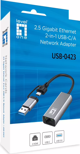 LevelOne USB-0423 adaptador y tarjeta de red Ethernet 2500 Mbit/s | 4015867234372 imagen 5