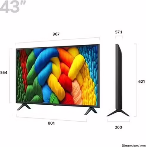 LG NanoCell AI 43NANO80A6B 109,2 cm (43``) 4K Ultra HD Smart TV Wifi Negro | 43NANO80A6B.AEU | 8806096360309 imagen 2