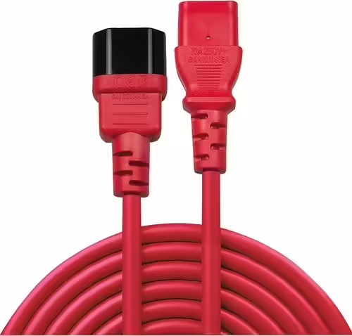 Lindy 30476 cable de transmisión Negro, Rojo 0,5 m C14 acoplador C13 acoplador | LINDY30476 | 4002888304764 imagen 2