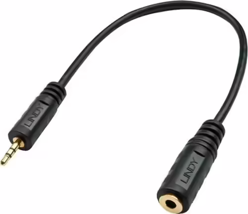 Lindy 35698 cable de audio 0,2 m 2,5mm 3,5mm Negro | LINDY35698 | 4002888356985 imagen 2