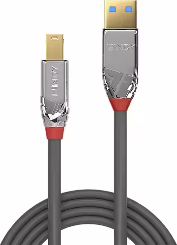 Lindy 36660 cable USB 0,5 m USB 3.2 Gen 1 (3.1 Gen 1) USB A USB B Cromo, Gris | LINDY36660 | 4002888366601 imagen 2