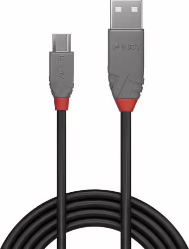 Lindy 36733 cable USB 2 m USB 2.0 USB A Micro-USB B Negro, Gris | LINDY36733 | 4002888367332 imagen 2