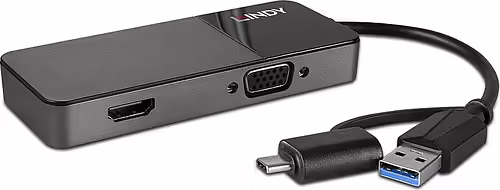 Lindy 43354 hub de interfaz USB 3.2 Gen 1 (3.1 Gen 1) Type-A + Type-C Negro | LINDY43354 | 4002888433549 imagen 2