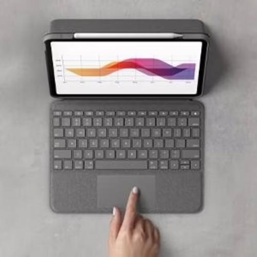 Logitech folio touch Funda con teclado smart connector QWERTY español gris | 920-009964 | 5099206093515 imagen 2