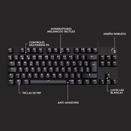 Logitech G G413 TKL SE teclado USB QWERTY Español Negro | 920-010559 | 5099206098435 imagen 7