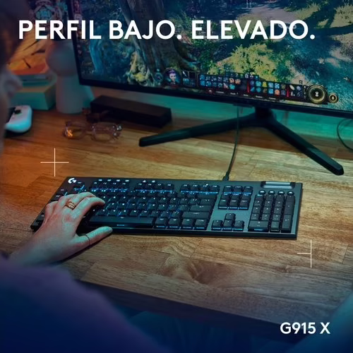 Logitech G Teclado mecánico para gaming con cable de perfil bajo G915 X, teclas | 920-012943 | 5099206124639 imagen 2
