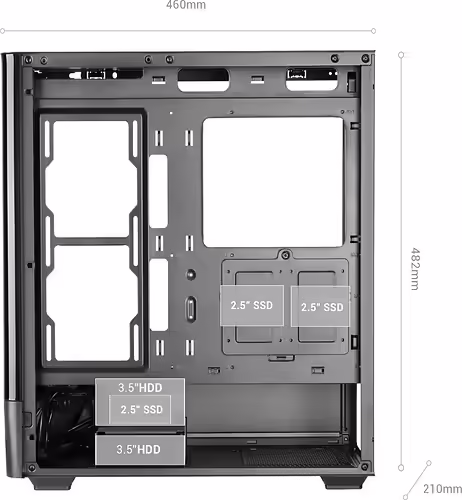 Mars Gaming MCLCDPRO carcasa de ordenador Midi Tower Negro | 8435693112709 imagen 7