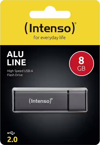 MEMORIA USB 2.0 ALU LINE NEGRO INTENSO 8GB 3521461 | 4034303016259 imagen 3