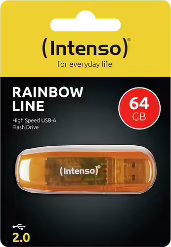 MEMORIA USB 2.0 INTENSO RAINBOW LINE NARANJA 64 GB 3502490 | 4034303015924 imagen 3
