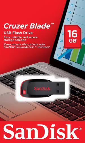 MEMORIA USB 2.0 SANDISK CRUZER BLADE NEGRO 16GB SDCZ50-016G-B35 | 0619659000431 imagen 2