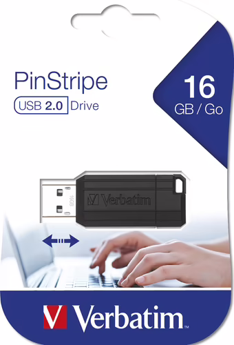 MEMORIA USB 2.0 VERBATIM PINSTRIPE 16GB NEGRO 49063 | 0023942490630 imagen 5