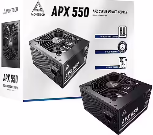 Montech APX550 unidad de fuente de alimentación 550 W 20+4 pin ATX ATX Negro | 4710562741087 imagen 5