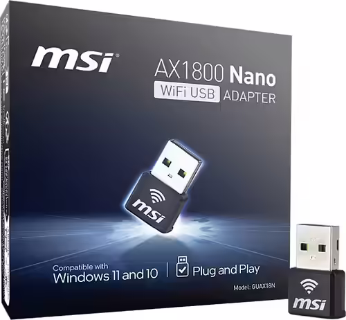 MSI AX1800 Nano WiFi USB Adapter tarjeta y adaptador de interfaz USB 2.0 | 4711377253512 imagen 5