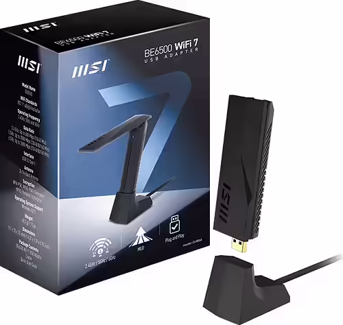 MSI BE6500 WiFi7 USB Stick - Dongle tarjeta y adaptador de interfaz USB 3.2 Gen | BE6500 WIFI 7 USB ADAPTER | 4711377253529 imagen 5