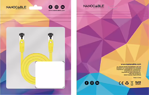 Nanocable Cable de Red Latiguillo Cat.8.1 2GHz LSZH SSTP AWG26, Amarillo, 1 m | 10.20.2001-Y | 8433281015951 imagen 5