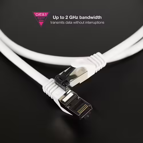Nanocable Cable de Red Latiguillo Cat.8.1 2GHz LSZH SSTP AWG26, Blanco, 30 cm | 10.20.2000-L30-W | 8433281015807 imagen 4