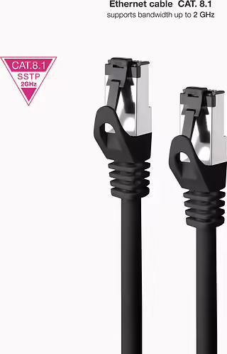 Nanocable Cable de Red Latiguillo Cat.8.1 2GHz LSZH SSTP AWG26, Negro, 5 m | 10.20.2005-BK | 8433281016071 imagen 2