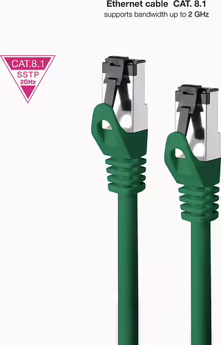 Nanocable Cable de Red Latiguillo Cat.8.1 2GHz LSZH SSTP AWG26, Verde, 30 cm | 10.20.2000-L30-GR | 8433281015784 imagen 2