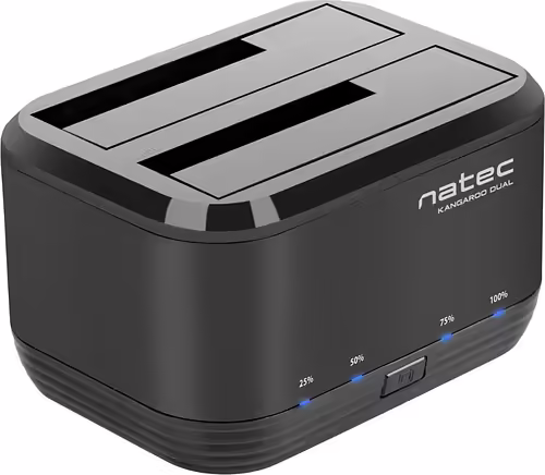 Natec kangaroo dual docking station usb 3.2 gen 1 type-a negro | NSD-0955 | 5901969407907 imagen 3