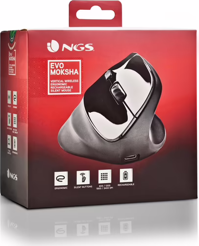 Ratón Vertical NGS Óptico RF 2.4GHz Negro (EVOMOKSHA) | 8435430623178 imagen 6